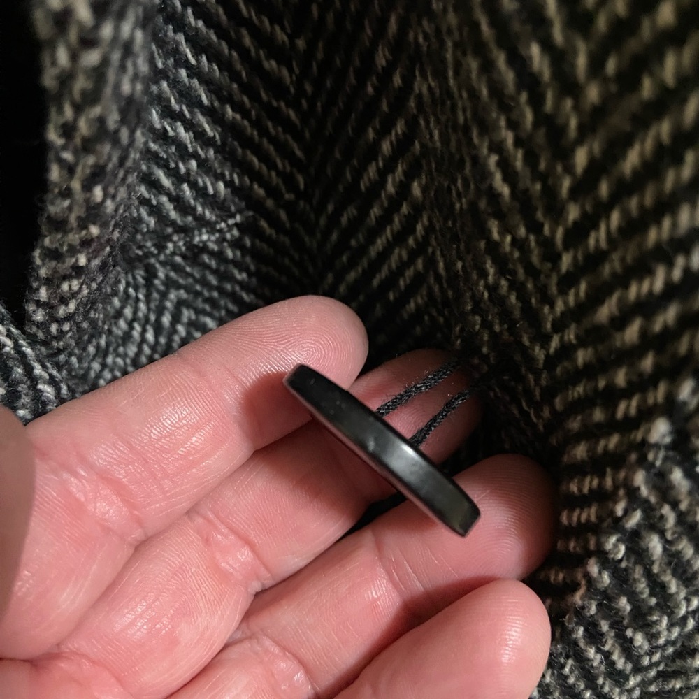Vintage Gray & Black Tweed & Waffle Sweater Heavy Women’s L Jacket Y2K Retro - Picture 4 of 4